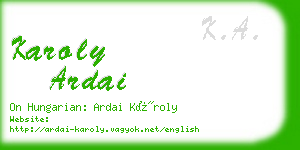 karoly ardai business card